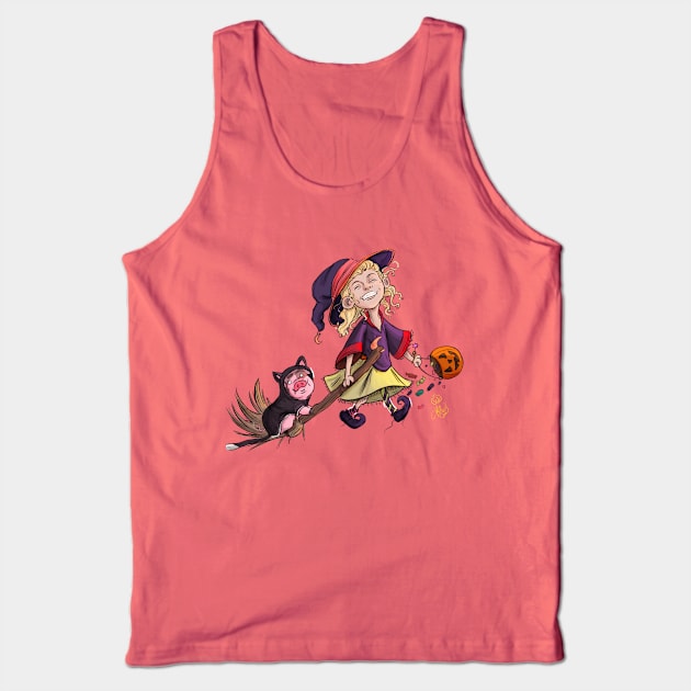 Messy Little Witch Tank Top by NicoleAles_Art